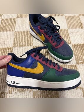 Nike Multicolor Low-Top Sneakers - Navy, Green, Yellow & Burgundy